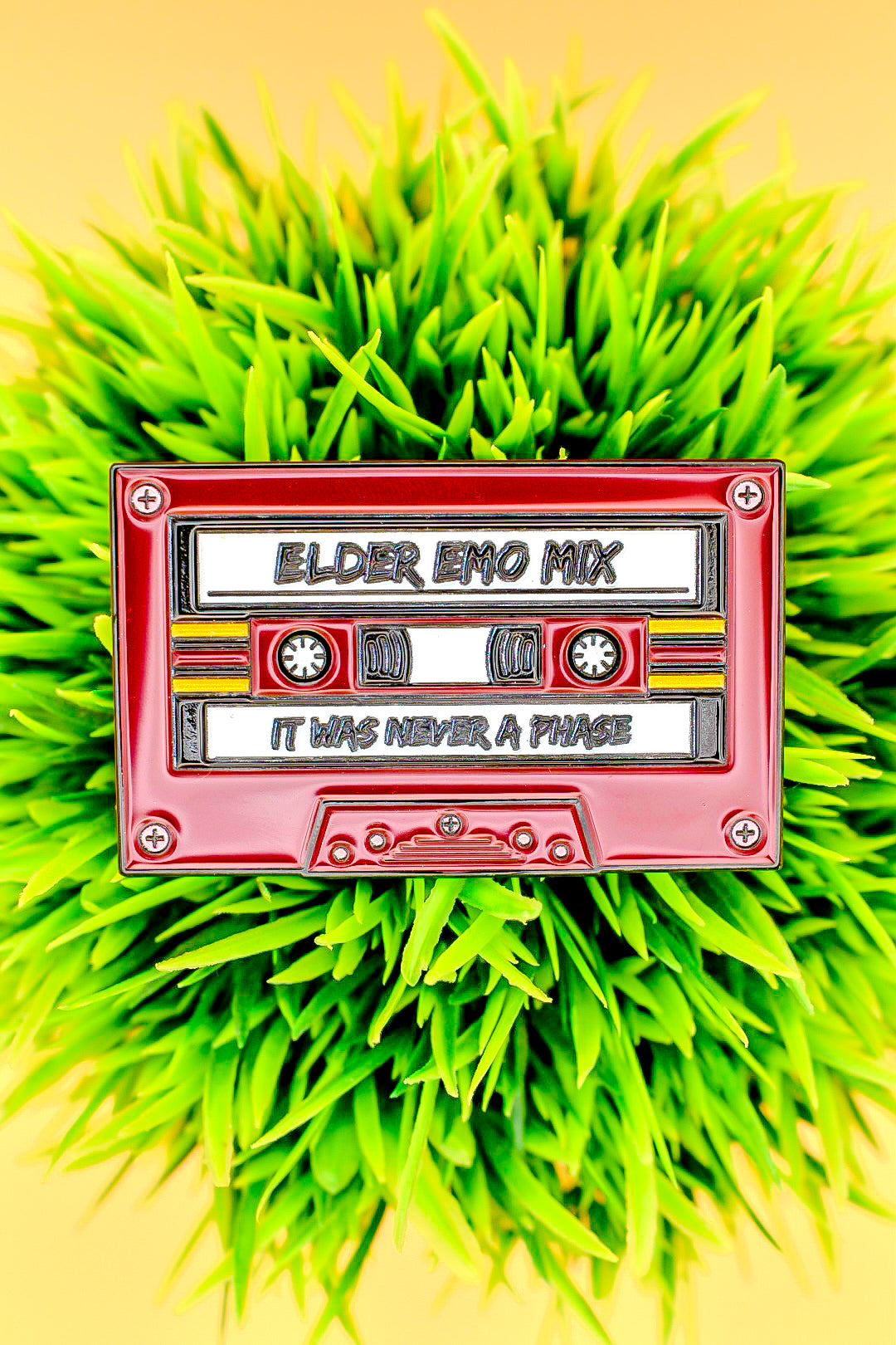 Cassette Tape Elder Emo Mix - Red - Enamel Pin