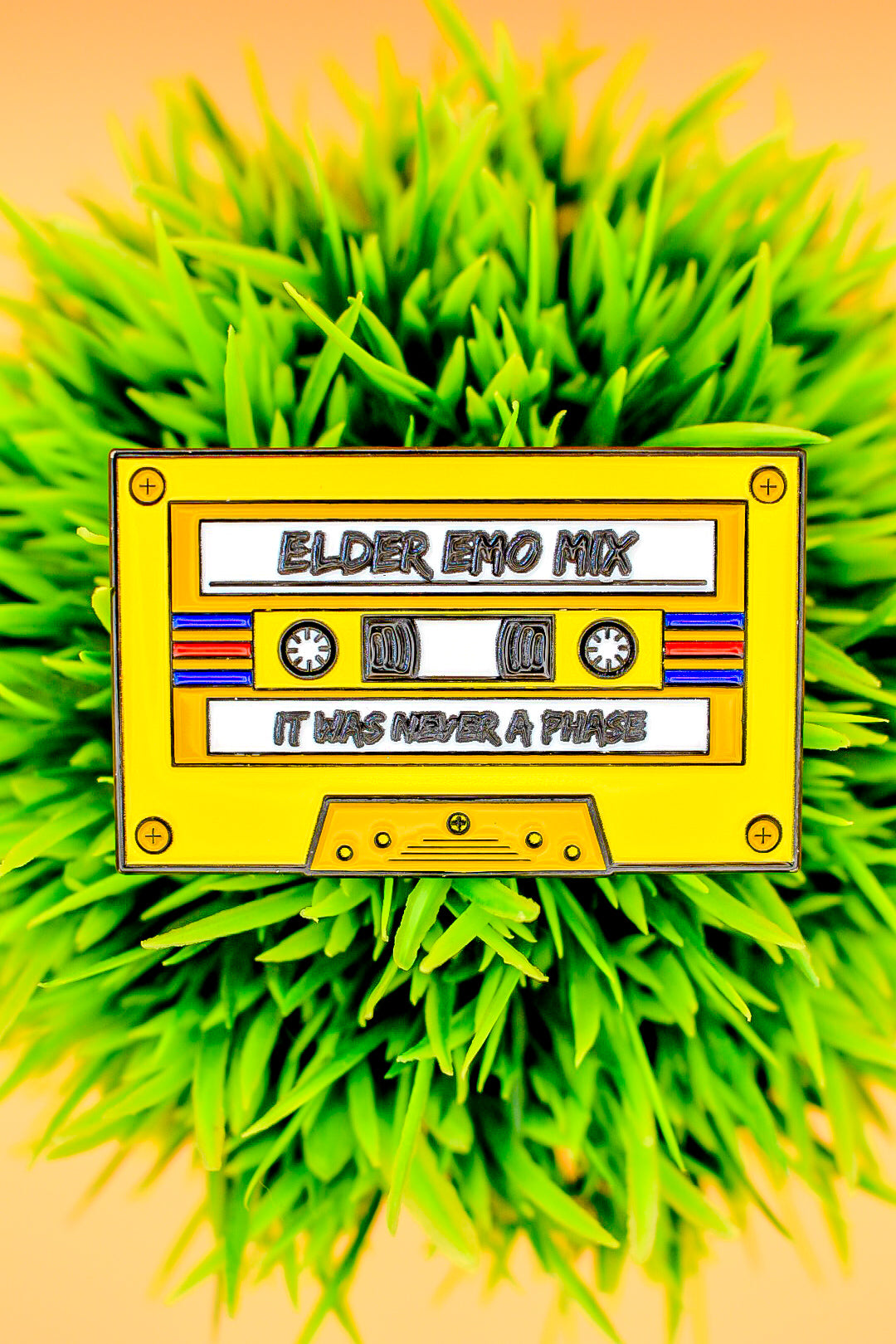 Cassette Tape Elder Emo Mix - Yellow - Enamel Pin