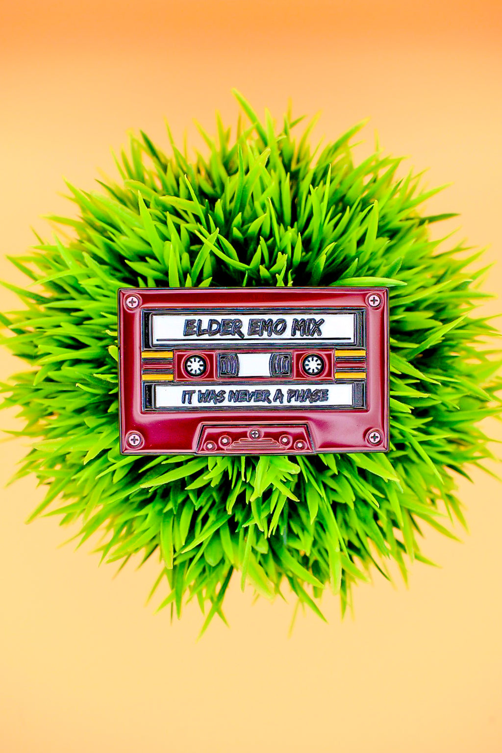 Cassette Tape Elder Emo Mix - Red - Enamel Pin