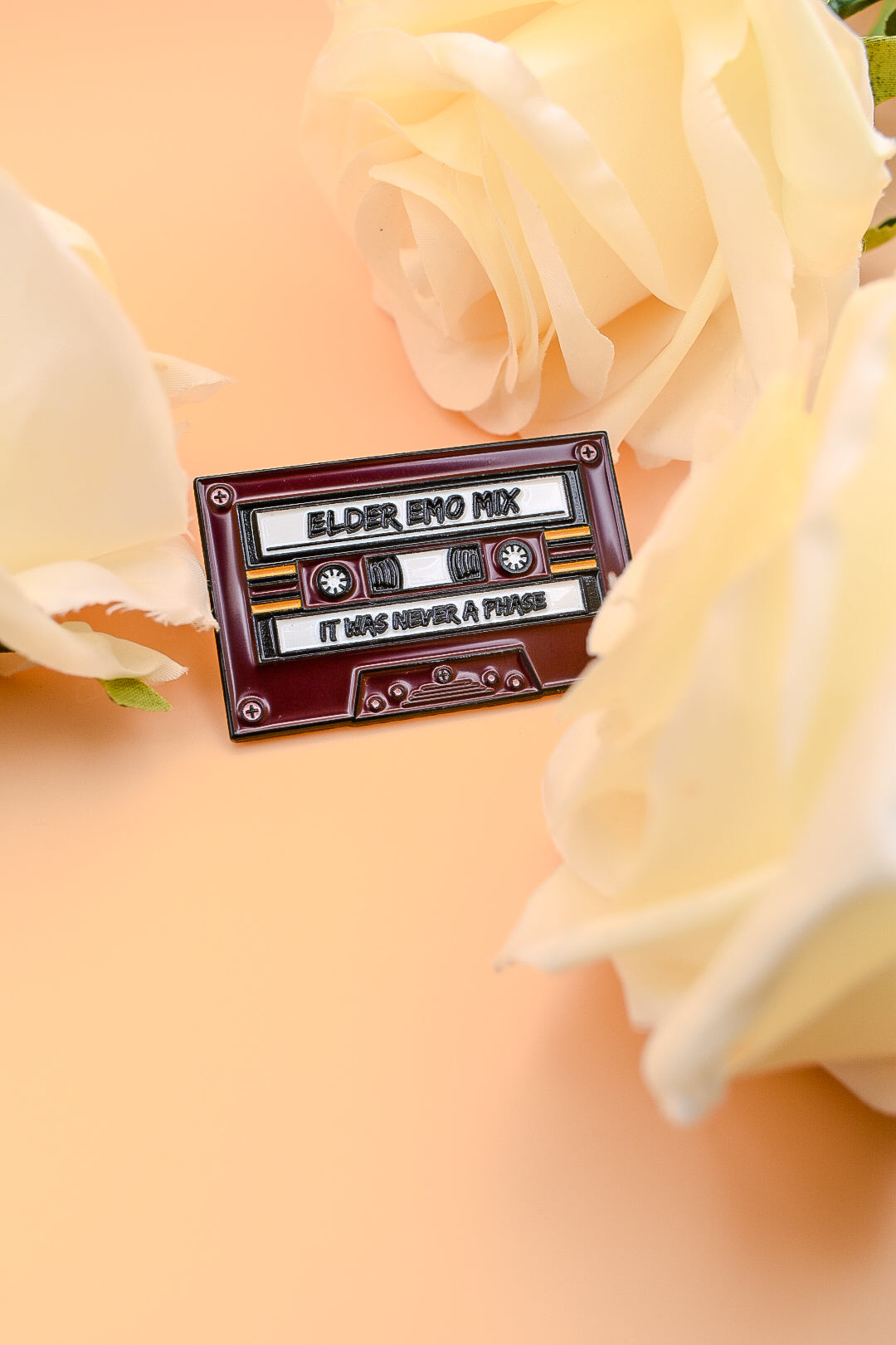 Cassette Tape Elder Emo Mix - Red - Enamel Pin