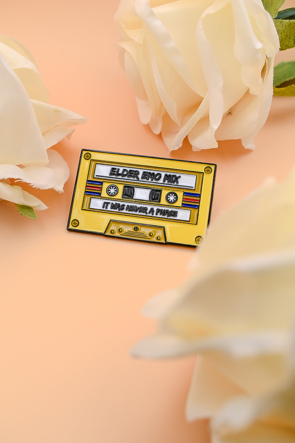 Cassette Tape Elder Emo Mix - Yellow - Enamel Pin