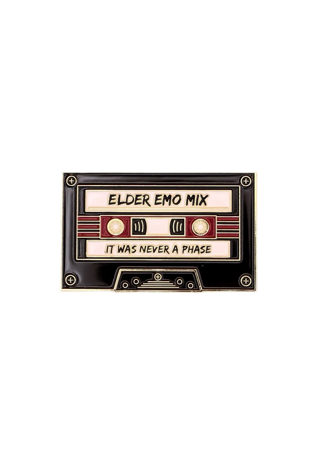 Cassette tape design with 'Elder Emo Mix' text on a white background
