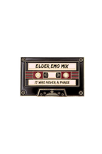 Cassette tape design with 'Elder Emo Mix' text on a white background
