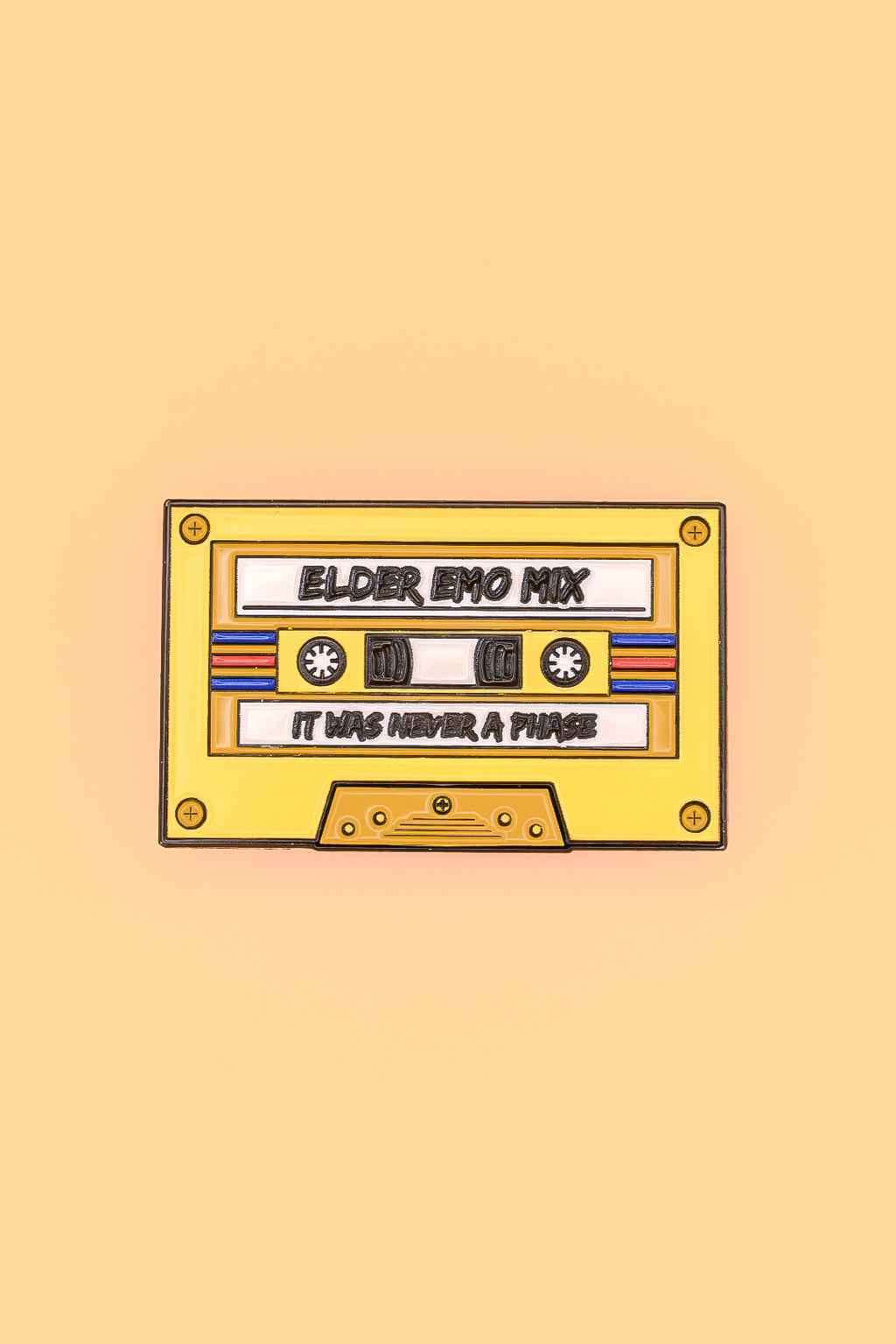 Cassette Tape Elder Emo Mix - Yellow - Enamel Pin