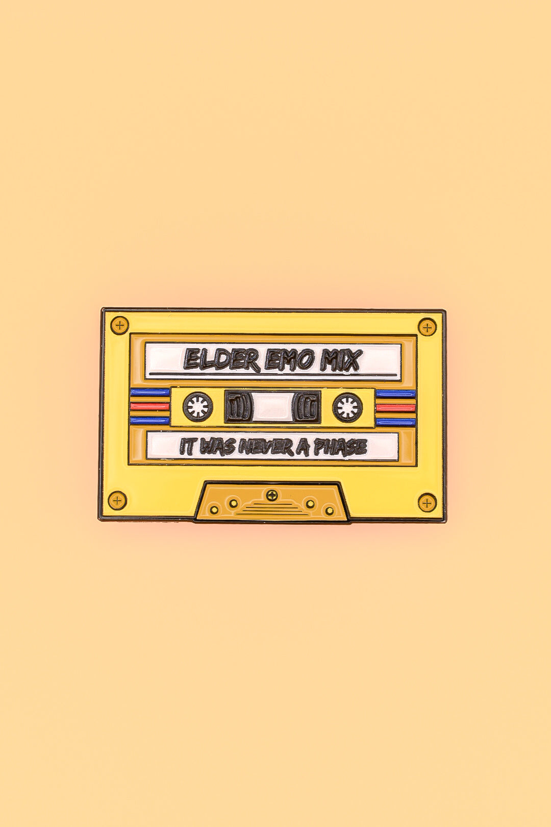 Cassette Tape Elder Emo Mix - Yellow - Enamel Pin