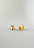 Two gold locking pin backs