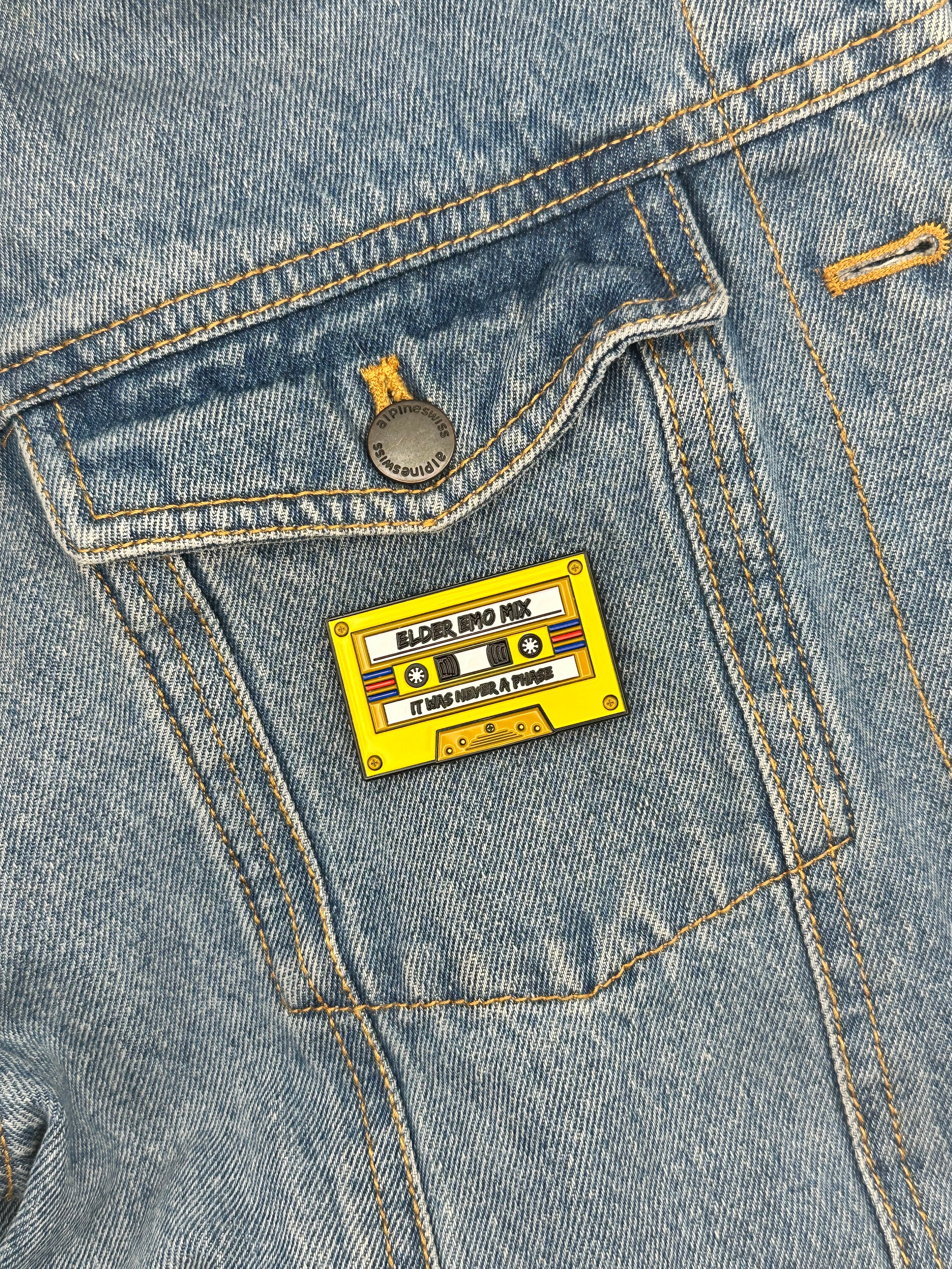 Cassette Tape Elder Emo Mix - Yellow - Enamel Pin