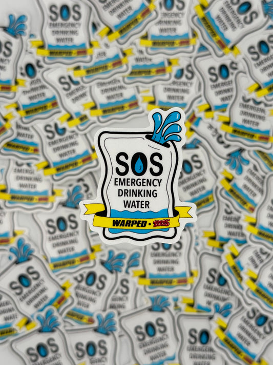 SOS Emergency Water Warped Tour Inspired - Sticker