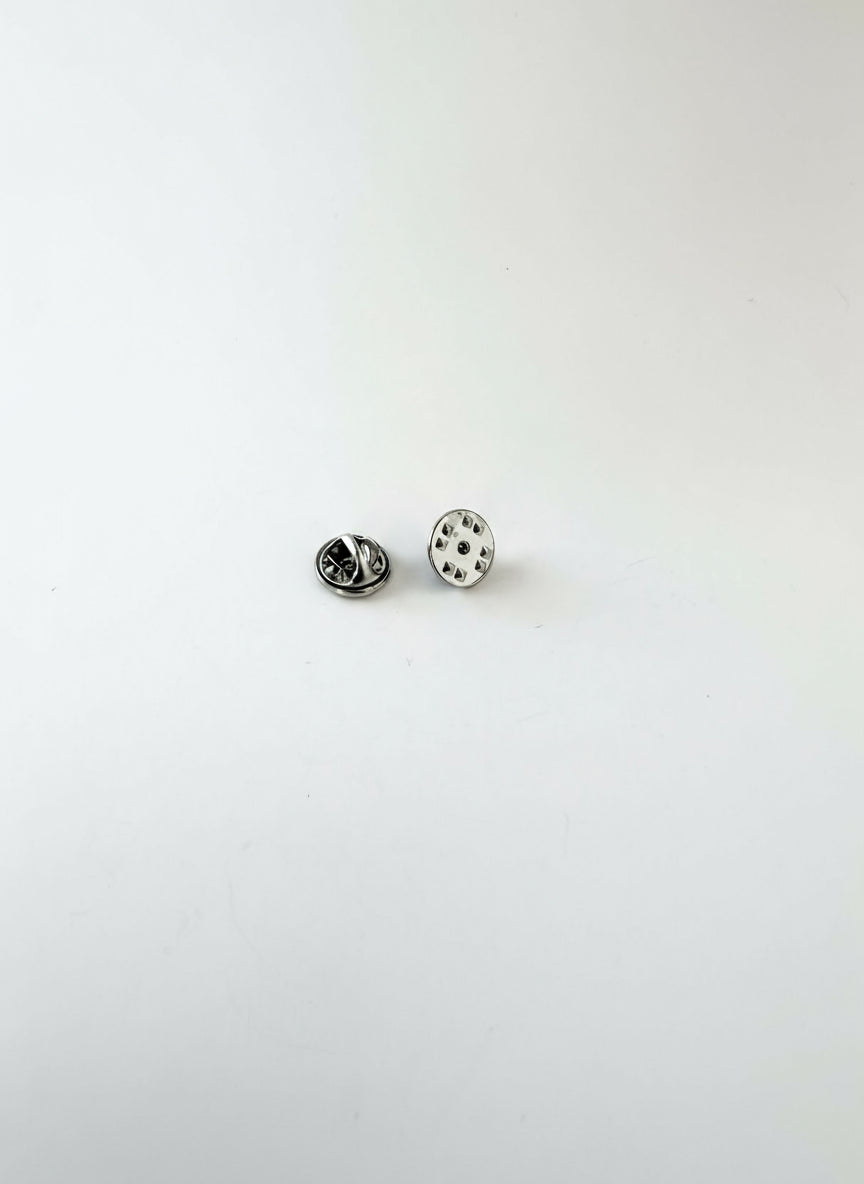 Pair of silver military clutch pin backs